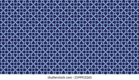Diseño de patrones geométricos para tejidos, textiles o banner. Patrón sin foco. Fondo azul y azul oscuro.