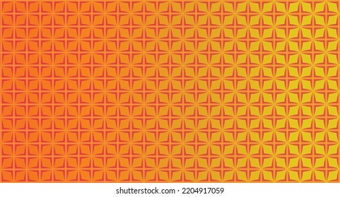 Geometrical pattern design in gradient orange and yellow background. Suitable for fabrics, textiles, or rugs.