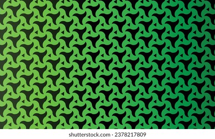 Geometrical pattern design in green and black background.