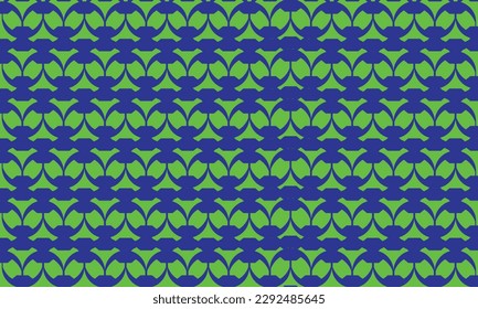 Diseño de patrones geométricos en fondo verde y azul para textura de alfombra o cualquier tela.
