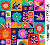 Geometrical pattern design for Hispanic Heritage month, Cinco de Mayo, Mexican fiesta or any other Latino celebration. Vector design and illustration
