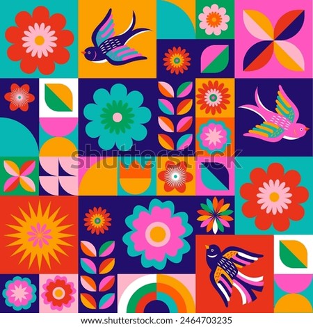 Geometrical pattern design for Hispanic Heritage month, Cinco de Mayo, Mexican fiesta or any other Latino celebration. Vector design and illustration