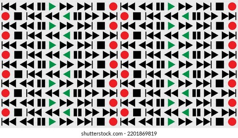 Geometrical pattern design inspired by cassette tape recorder in 80s or 90s. Good for textile or carpet.