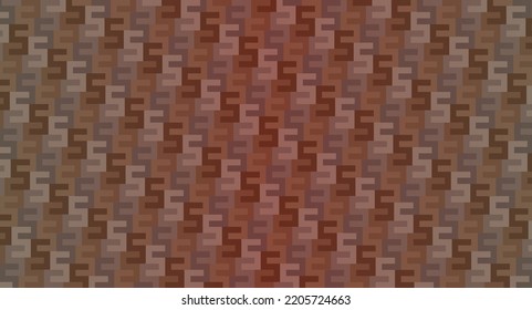 Geometrical pattern design inspired by capital letter S. Very rich of brown color. Seamless pattern. Good for fabrics or carpets.