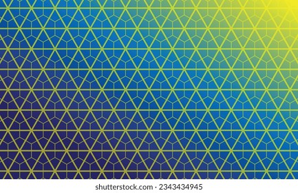 Geometrical pattern design in mix of yellow and blue background.