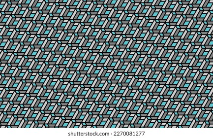Geometrical pattern design in monochrome and light blue background for carpets or rugs pattern.