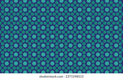 Geometrical pattern design in polka dots dark turquoise background.