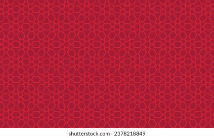 Geometrical pattern design in red flowers background for any fabrics texture needs.