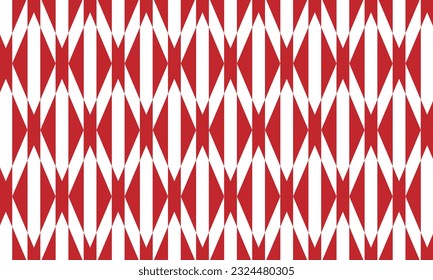 Geometrical pattern design in red and white background.