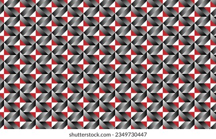 Geometrical pattern design in red and white background.