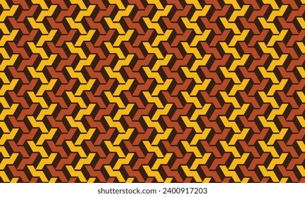 Geometrical pattern design in red yellow and black background.