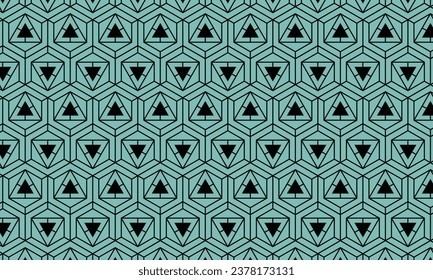 Geometrical pattern design in turquoise green pastel background.