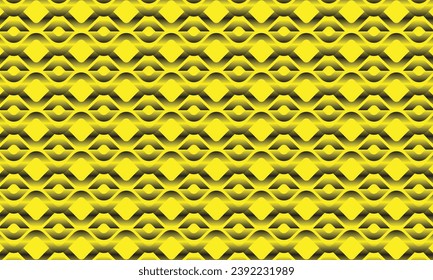 Diseño de patrones geométricos en fondo amarillo y gris.
