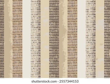 Geometrical pattern digital shirt design, Monochrome Broken Striped Mesh Textured Background. Seamless Pattern on beige stripe background.