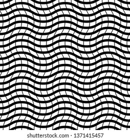 Geometrical pattern with distorted grid, mesh (wavy, waving lines)