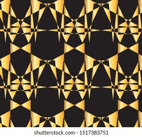 Geometrical pattern gold and black design for background and wallpaper 