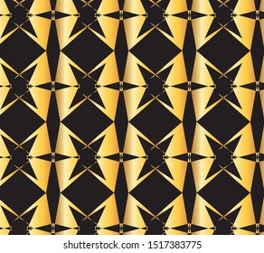 Geometrical pattern gold and black design for background and wallpaper 
