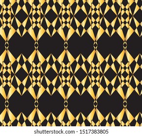 Geometrical pattern gold and black design for background and wallpaper 