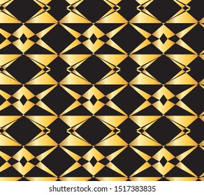 Geometrical pattern gold and black design for background and wallpaper 