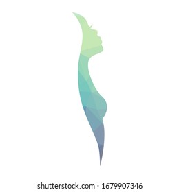 Geometrical pattern inside abstract  female profile, vector