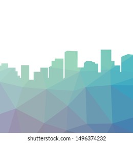  geometrical pattern inside city skyline. vector background 