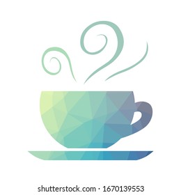 geometrical pattern inside cup of coffee, vector