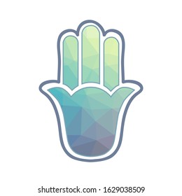 Geometrical pattern inside of Hand of God, ancient Middle Eastern amulet, vector