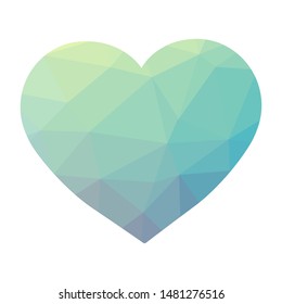 geometrical pattern inside heart shape, vector icon 