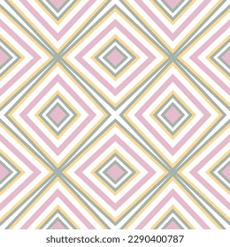 Geometrical pattern in pink and green colors. For fashion textile, cloth, backgrounds