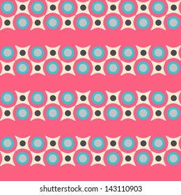 Geometrical pattern in retro colors, seamless vector background