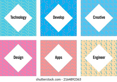Geometrical pattern square vector frame.