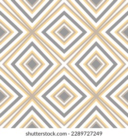 Geometrical pattern in yellow and grey colors. For fashion textile, cloth, backgrounds