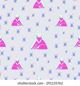 Geometrical pattern.Pink dog in space.