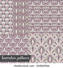 Geometrical patterns.  Geometric backgrounds.
A set of five patterns.