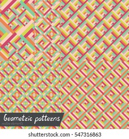 Geometrical patterns.  Geometric backgrounds.
A set of five patterns.