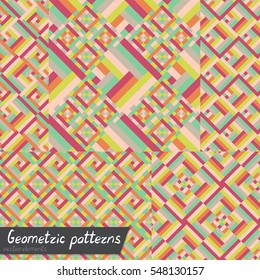 Geometrical patterns.  Geometric backgrounds.
A set of five patterns.