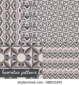 Geometrical patterns. Geometric backgrounds. A set of five patterns.