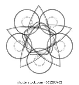 Geometrical pentagram pattern