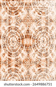 Geometrical Persian Original Washed out effect Vector Carpet design and illustration with grunge texture 
