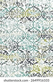 Geometrical Persian Original Washed out effect Vector Carpet design and illustration with grunge texture 
