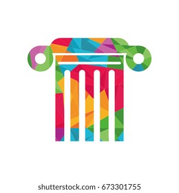 geometrical pillar logo template