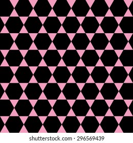 Geometrical pink and black seamless pattern