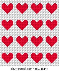 Geometrical polygonal heart seamless pattern