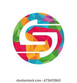 geometrical polygonal initial letter s logo vector