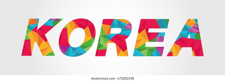 geometrical polygonal KOREA logo vector
