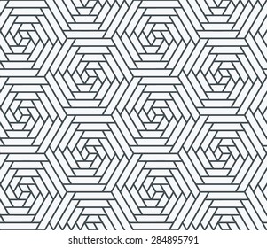 Geometrical polygonal seamless pattern, monochromatic background. 