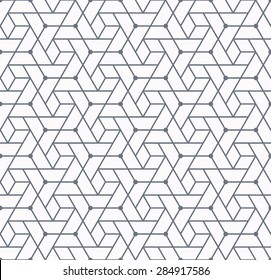 Geometrical polygonal seamless pattern, monochromatic background. 