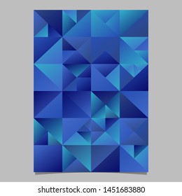 Geometrical polygonal triangle page template design - abstract blue vector stationery graphic