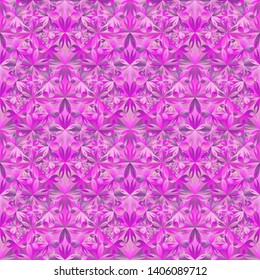 Geometrical polygonal triangular flower pattern background design - colorful seamless vector graphic