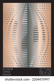 Diseño de afiches geométricos con efecto de ilusión óptica.  Colección mínima de portadas psicodélicas. Fondo de las líneas onduladas monocromáticas. Arte de Rayas Fluidas. Diseño Suizo. Ilustración vectorial para el folleto. 